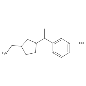(1-(1-(Pyrazin-2-yl)ethyl)pyrrolidin-3-yl)methanamine hydrochloride结构式