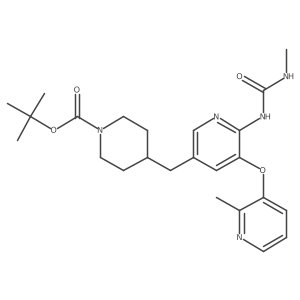 Tert-butyl 4-((5-((2-methylpyridin-3-yl)oxy)-6-(3-methylureido)pyridin-3-yl)methyl)piperidine-1-carboxylate结构式