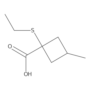 1-(Ethylsulfanyl)-3-methylcyclobutane-1-carboxylic acid Structure