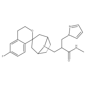 (3-endo)-6a(2)-Fluoro-3a(2),4a(2)-dihydro-N-methyl-I+/--(1H-pyrazol-1-ylmethyl)spiro[8-azabicyclo[3.2.1]octane-3,1a(2)-[1H-2]benzopyran]-8-propanamide结构式