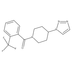 (4-(1H-1,2,3-triazol-1-yl)piperidin-1-yl)(2-(trifluoromethyl)phenyl)methanone结构式