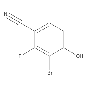 3-Bromo-2-fluoro-4-hydroxybenzonitrile结构式