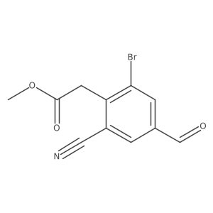 Methyl 2-bromo-6-cyano-4-formylphenylacetate结构式