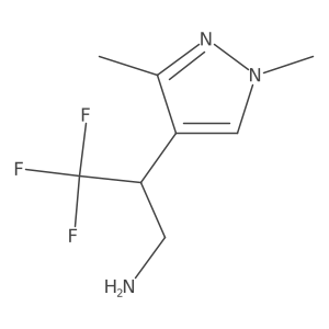 2-(1,3-Dimethyl-1h-pyrazol-4-yl)-3,3,3-trifluoropropan-1-amine结构式