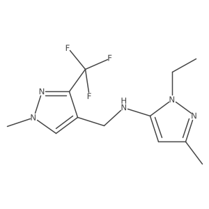 1-ethyl-3-methyl-N-{[1-methyl-3-(trifluoromethyl)-1H-pyrazol-4-yl]methyl}-1H-pyrazol-5-amine结构式
