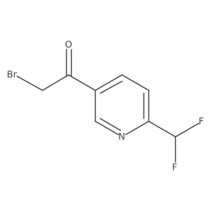 2-Bromo-1-[6-(difluoromethyl)-3-pyridinyl]ethanone结构式