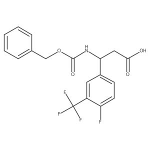 (3S)-3-{[(benzyloxy)carbonyl]amino}-3-[4-fluoro-3-(trifluoromethyl)phenyl]propanoic acid结构式