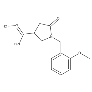 N'-hydroxy-1-(2-methoxybenzyl)-5-oxopyrrolidine-3-carboximidamide结构式