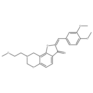 (Z)-2-(3,4-dimethoxybenzylidene)-8-(2-methoxyethyl)-8,9-dihydro-2H-benzofuro[7,6-e][1,3]oxazin-3(7H)-one结构式