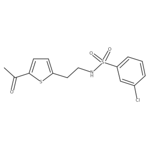 N-(2-(5-acetylthiophen-2-yl)ethyl)-3-chlorobenzenesulfonamide结构式