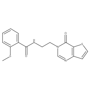 2-(methylthio)-N-(2-(4-oxothieno[3,2-d]pyrimidin-3(4H)-yl)ethyl)benzamide Structure