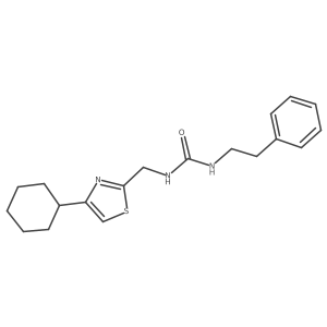 1-((4-Cyclohexylthiazol-2-yl)methyl)-3-phenethylurea结构式