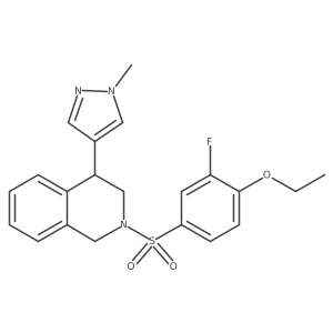 2-((4-ethoxy-3-fluorophenyl)sulfonyl)-4-(1-methyl-1H-pyrazol-4-yl)-1,2,3,4-tetrahydroisoquinoline结构式