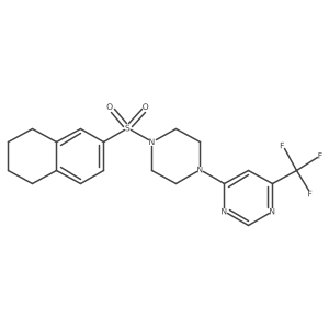4-(4-((5,6,7,8-Tetrahydronaphthalen-2-yl)sulfonyl)piperazin-1-yl)-6-(trifluoromethyl)pyrimidine结构式