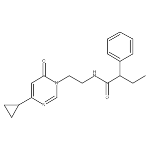 N-[2-(4-cyclopropyl-6-oxo-1,6-dihydropyrimidin-1-yl)ethyl]-2-phenylbutanamide结构式