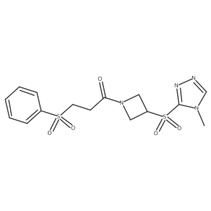 1-(3-((4-methyl-4H-1,2,4-triazol-3-yl)sulfonyl)azetidin-1-yl)-3-(phenylsulfonyl)propan-1-one结构式