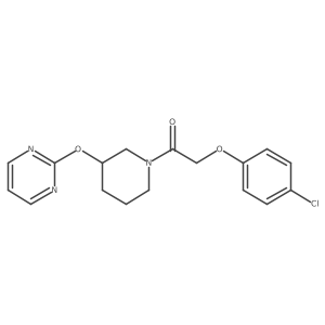 2-(4-Chlorophenoxy)-1-(3-(pyrimidin-2-yloxy)piperidin-1-yl)ethanone结构式