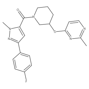 (3-(4-fluorophenyl)-1-methyl-1H-pyrazol-5-yl)(3-((2-methylpyrimidin-4-yl)oxy)piperidin-1-yl)methanone Structure