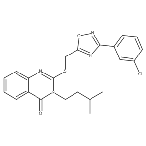 2-(((3-(3-chlorophenyl)-1,2,4-oxadiazol-5-yl)methyl)thio)-3-isopentylquinazolin-4(3H)-one Structure