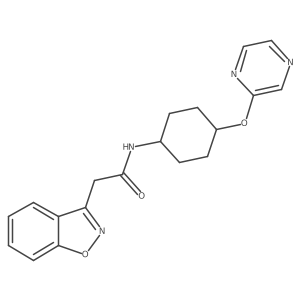 2-(benzo[d]isoxazol-3-yl)-N-((1r,4r)-4-(pyrazin-2-yloxy)cyclohexyl)acetamide结构式