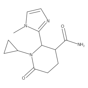 (2S,3S)-1-cyclopropyl-2-(1-methylimidazol-2-yl)-6-oxo-piperidine-3-carboxamide结构式