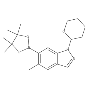 5-methyl-1-(tetrahydro-2H-pyran-2-yl)-6-(4,4,5,5-tetramethyl-1,3,2-dioxaborolan-2-yl)-1H-indazole结构式