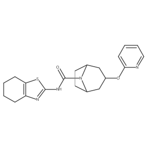 (1R,3s,5S)-3-(pyridin-2-yloxy)-N-(4,5,6,7-tetrahydrobenzo[d]thiazol-2-yl)-8-azabicyclo[3.2.1]octane-8-carboxamide结构式