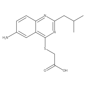 2-{[6-Amino-2-(2-methylpropyl)quinazolin-4-yl]sulfanyl}acetic acid Structure