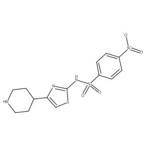 4-nitro-N-[4-(piperidin-4-yl)-1,3-thiazol-2-yl]benzene-1-sulfonamide结构式