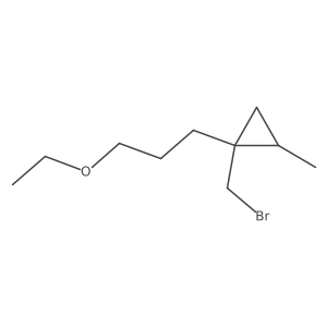 1-(Bromomethyl)-1-(3-ethoxypropyl)-2-methylcyclopropane结构式