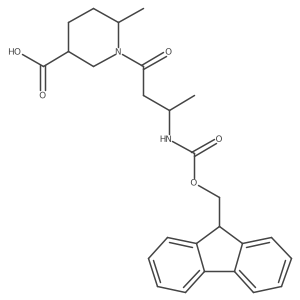 1-[(3R)-3-({[(9H-fluoren-9-yl)methoxy]carbonyl}amino)butanoyl]-6-methylpiperidine-3-carboxylic acid Structure