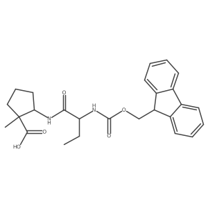 2-[2-({[(9H-fluoren-9-yl)methoxy]carbonyl}amino)butanamido]-1-methylcyclopentane-1-carboxylic acid结构式