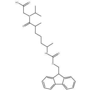 2-[6-({[(9H-fluoren-9-yl)methoxy]carbonyl}amino)-2-methyl-N-(propan-2-yl)heptanamido]acetic acid结构式