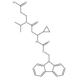 3-[3-cyclopropyl-3-({[(9H-fluoren-9-yl)methoxy]carbonyl}amino)-N-(propan-2-yl)propanamido]propanoic acid结构式