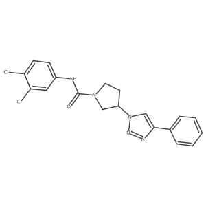 N-(3,4-dichlorophenyl)-3-(4-phenyl-1H-1,2,3-triazol-1-yl)pyrrolidine-1-carboxamide结构式