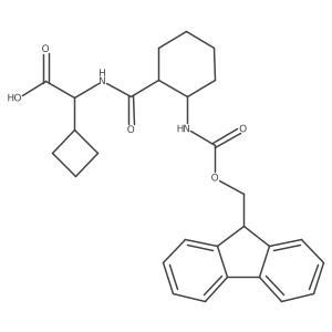rac-2-cyclobutyl-2-{[(1R,2S)-2-({[(9H-fluoren-9-yl)methoxy]carbonyl}amino)cyclohexyl]formamido}acetic acid Structure
