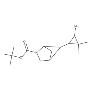 tert-butyl (1S,4R)-5-[(1RS,3SR)-3-amino-2,2-dimethylcyclopropyl]-2-azabicyclo[2.1.1]hexane-2-carboxylate结构式