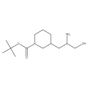 Tert-butyl 3-(2-amino-3-hydroxypropyl)piperidine-1-carboxylate结构式