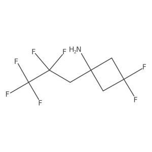 3,3-Difluoro-1-(2,2,3,3,3-pentafluoropropyl)cyclobutan-1-amine结构式
