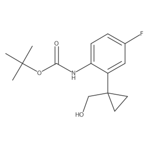 tert-butyl N-{4-fluoro-2-[1-(hydroxymethyl)cyclopropyl]phenyl}carbamate Structure