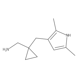 {1-[(2,5-dimethyl-1H-pyrrol-3-yl)methyl]cyclopropyl}methanamine结构式