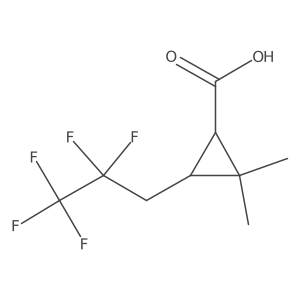 2,2-Dimethyl-3-(2,2,3,3,3-pentafluoropropyl)cyclopropane-1-carboxylic acid结构式