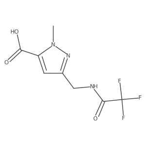1-methyl-3-[(trifluoroacetamido)methyl]-1H-pyrazole-5-carboxylic acid结构式
