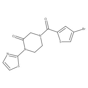 4-(4-Bromothiophene-2-carbonyl)-1-(1,3-thiazol-2-yl)piperazin-2-one结构式