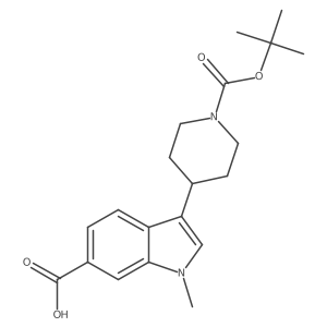 3-(1-(tert-butoxycarbonyl)piperidin-4-yl)-1-methyl-1H-indole-6-carboxylic acid Structure