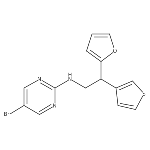 5-bromo-N-[2-(furan-2-yl)-2-(thiophen-3-yl)ethyl]pyrimidin-2-amine结构式