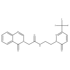 2-(4-oxo-3,4-dihydroquinazolin-3-yl)-N-{2-[6-oxo-3-(trifluoromethyl)-1,6-dihydropyridazin-1-yl]ethyl}acetamide结构式