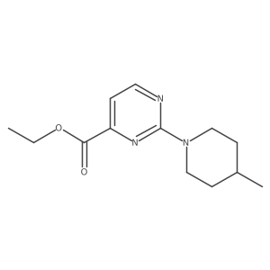 Ethyl 2-(4-methylpiperidin-1-yl)pyrimidine-4-carboxylate结构式