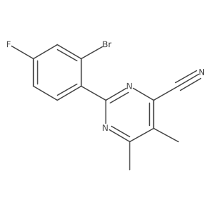 2-(2-Bromo-4-fluorophenyl)-5,6-dimethylpyrimidine-4-carbonitrile Structure