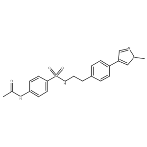 N-[4-({2-[4-(1-methyl-1H-pyrazol-4-yl)phenyl]ethyl}sulfamoyl)phenyl]acetamide Structure